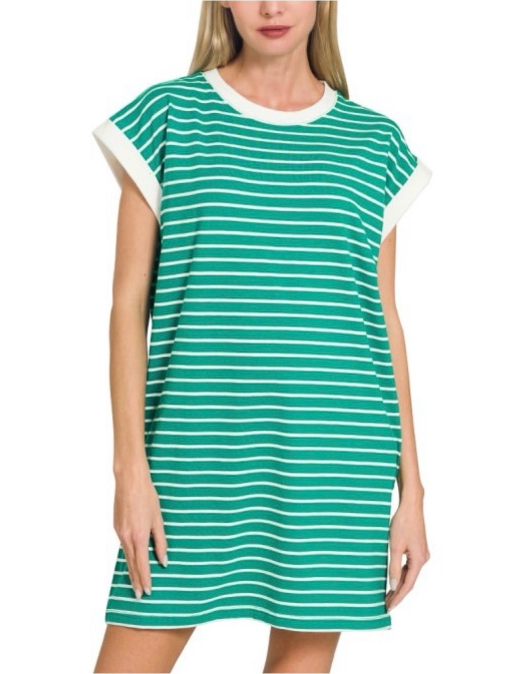 🆕 Zenana Striped Trim T-Shirt Dress